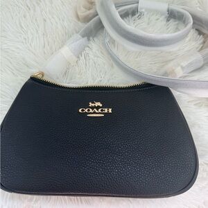 Coach Pebbled Leather Black Teri Shoulder Bag